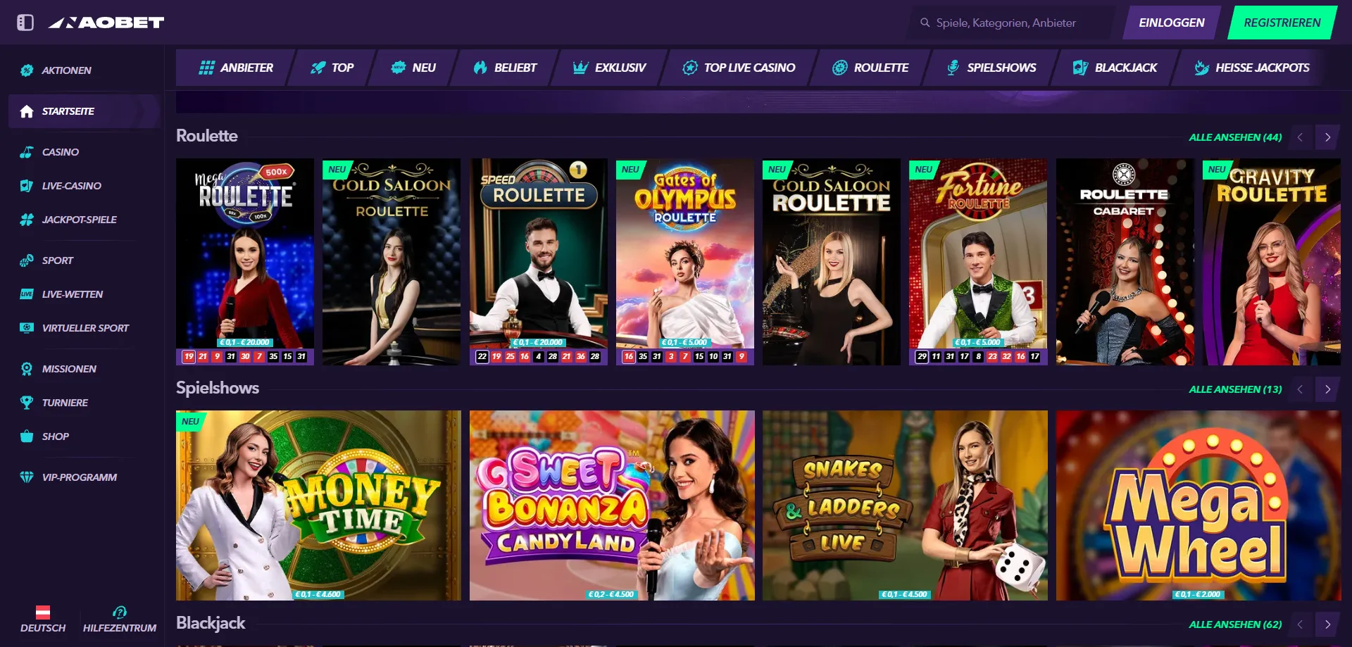 NaoBet Live Casino – echte Dealer bei Roulette und Blackjack
